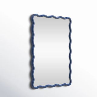 Allurine Wood Wavy Wall Mirror