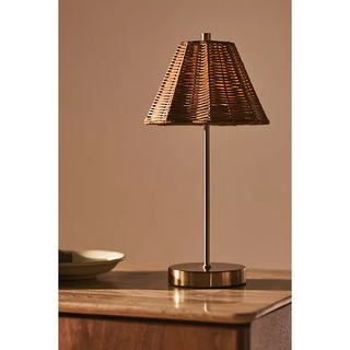 rattan portable table lamp