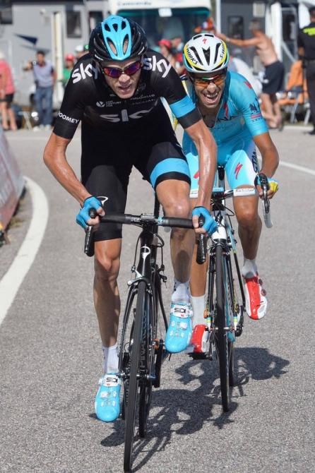 Chris Froome (Team Sky) and Fabio Aru (Astana)