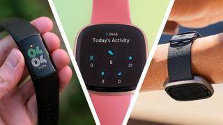 Three Fitbit smartwatches next to each other