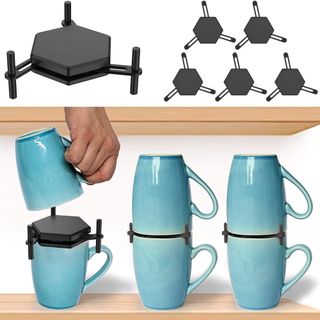 6Pcs Coffee Mug Holder, Stackable Coffee Cup Organizer, Adjustable Drinkware Stacker Organizer