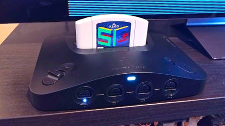 Summercart64 inserted into Analogue 3D N64 console.
