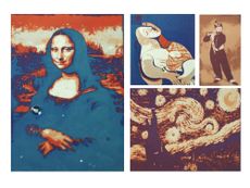 To demonstrate the working principle of resonant laser printing, the researchers printed several macroscopic images in various color tones. Here are examples of several famous paintings laser printed at 500 dots per inch.