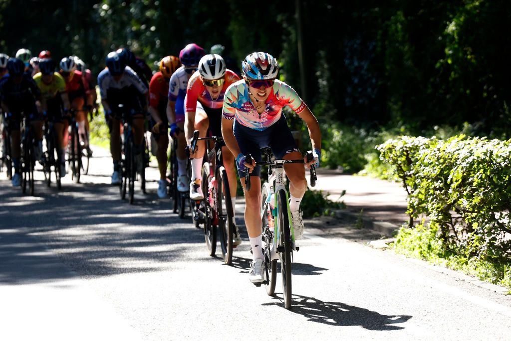 GENNEP NETHERLANDS SEPTEMBER 06 Katarzyna Niewiadoma of Poland and Team CanyonSram Racing competes during the 25th Simac Ladies Tour 2023 Stage 1 a 1391km stage from Gennep to Gennep UCIWWT on September 06 2023 in Gennep Netherlands Photo by Bas CzerwinskiGetty Images