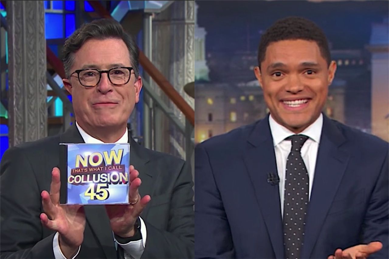 Stephen Colbert and Trevor Noah check in on Trump and Russia