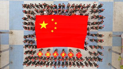 Soldiers celebrate China’s National Day in Guangdong Province, September 2020