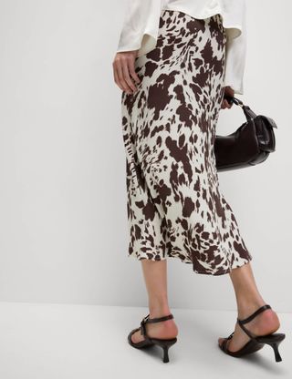 Animal Print Midaxi Slip Skirt