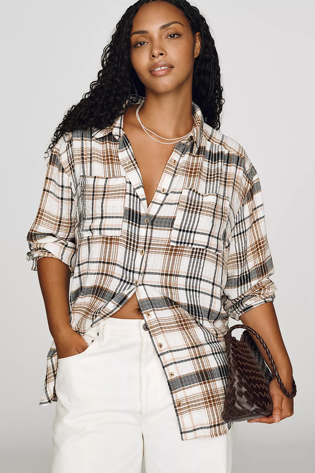 Anthropologie, Pilcro Hadley Relaxed Plaid Buttondown Shirt