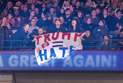 Protesters at a Donald Trump rally in Chicago