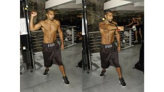 David Haye doing the cable rotation to punch
