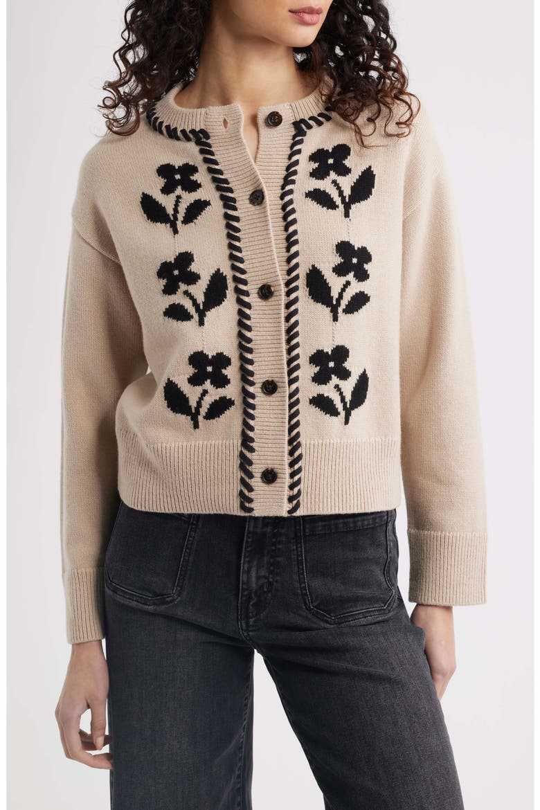 Mavie Intarsia Floral Cardigan