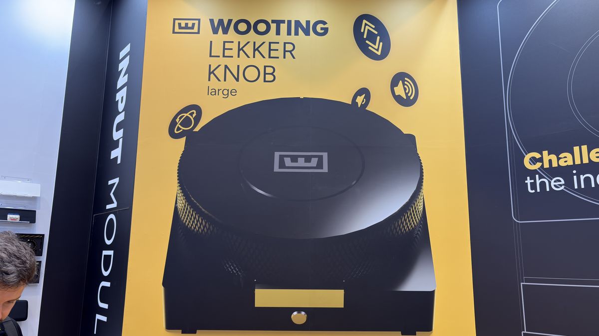 Wooting's new knob on display at its booth at Computex 2026.