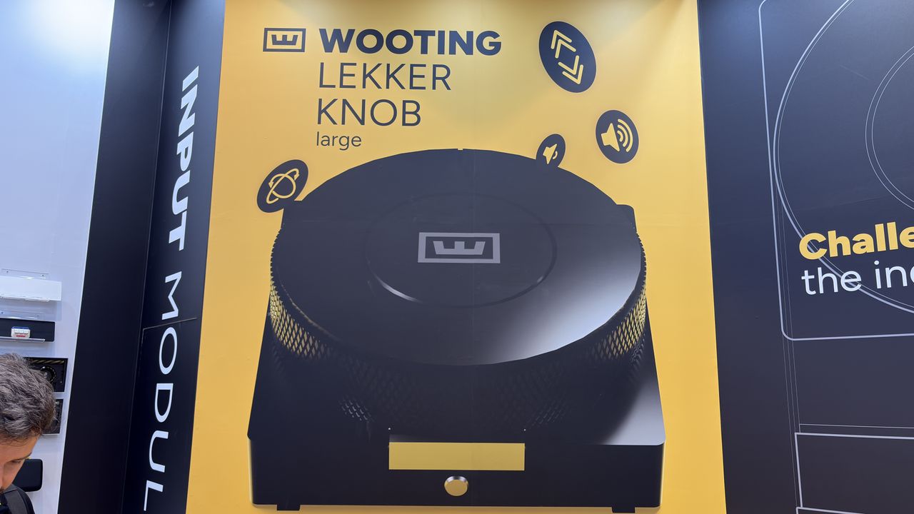 Wooting's new knob on display at its booth at Computex 2026.