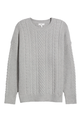 Bp. Oversize Cotton Blend Cable Sweater