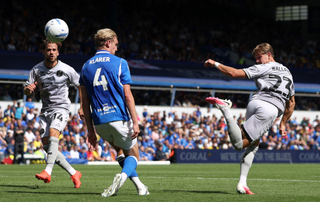 Dominic Ballard of Bristol City scores his team&rsquo;s second goal during the Sky Bet Championship 2026/27 match between Birmingham City and Bristol City at St Andrew&rsquo;s at Knighthead Park on August 22, 2026 in Birmingham, England.
