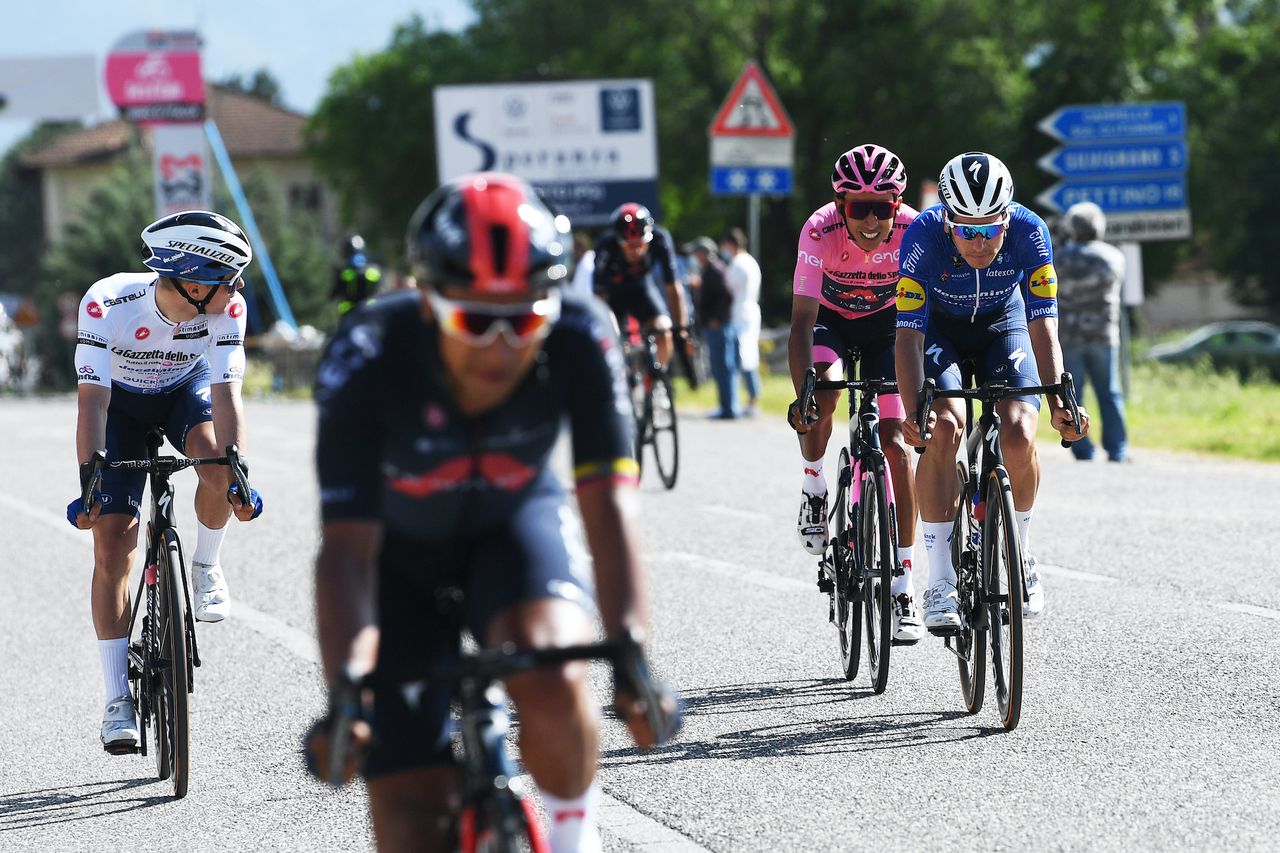 Egan Bernal and Remco Evenepoel on stage 10 of the 2021 Giro d&#039;Italia 