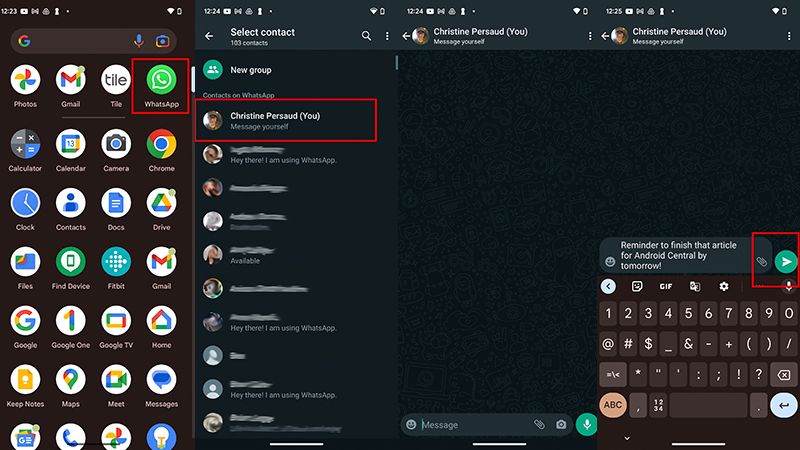 How to send a message or reminder to yourself in WhatsApp | Android Central