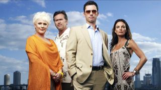 (left to right) GLESS,CAMPBELL,DONOVAN,ANWAR in Burn Notice