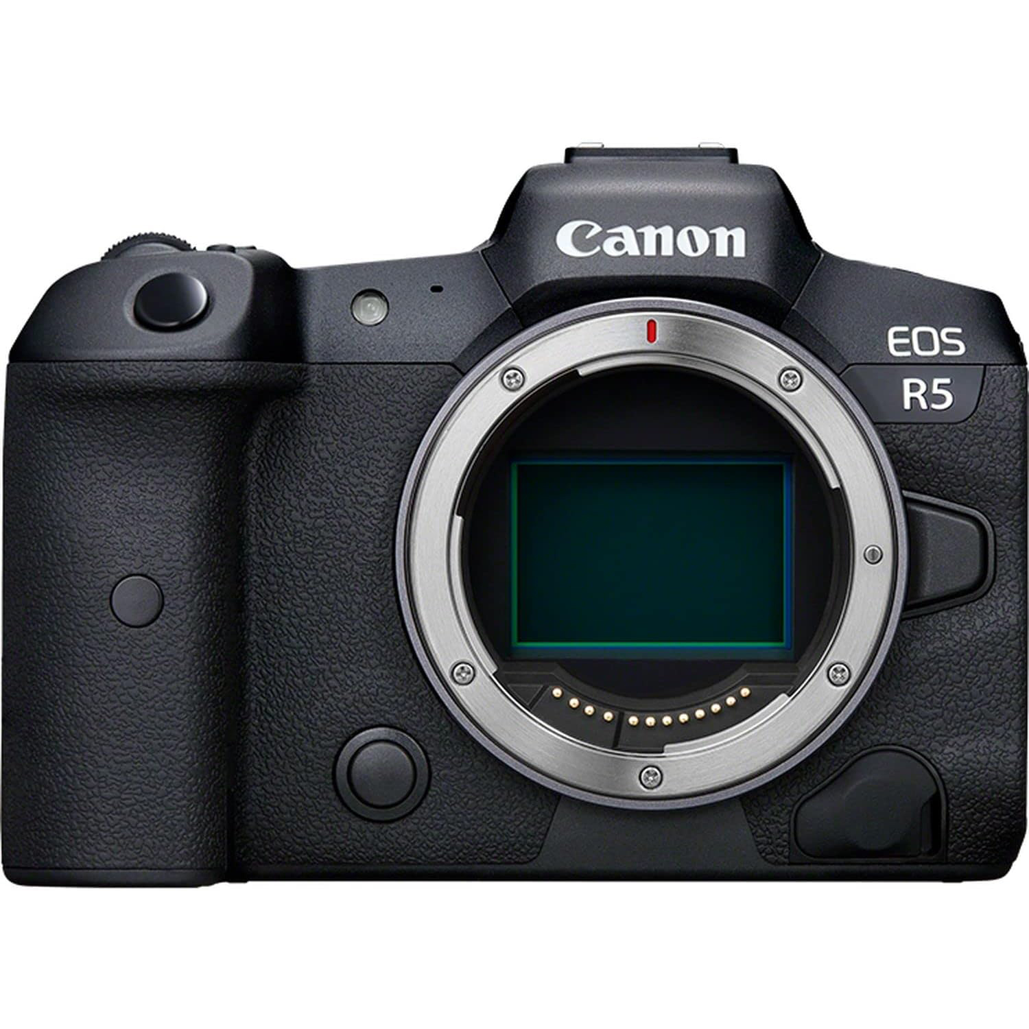 Canon EOS R5 valkoisella taustalla