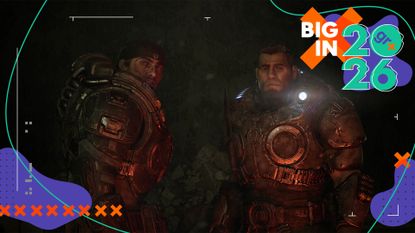 Gears of War: E-Day gameplay screenshot showing a blood soaked Marcus and Dom