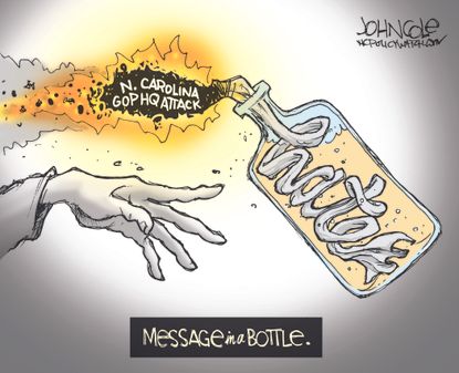 Editorial cartoon U.S. North Carolina GOP HQ Attack