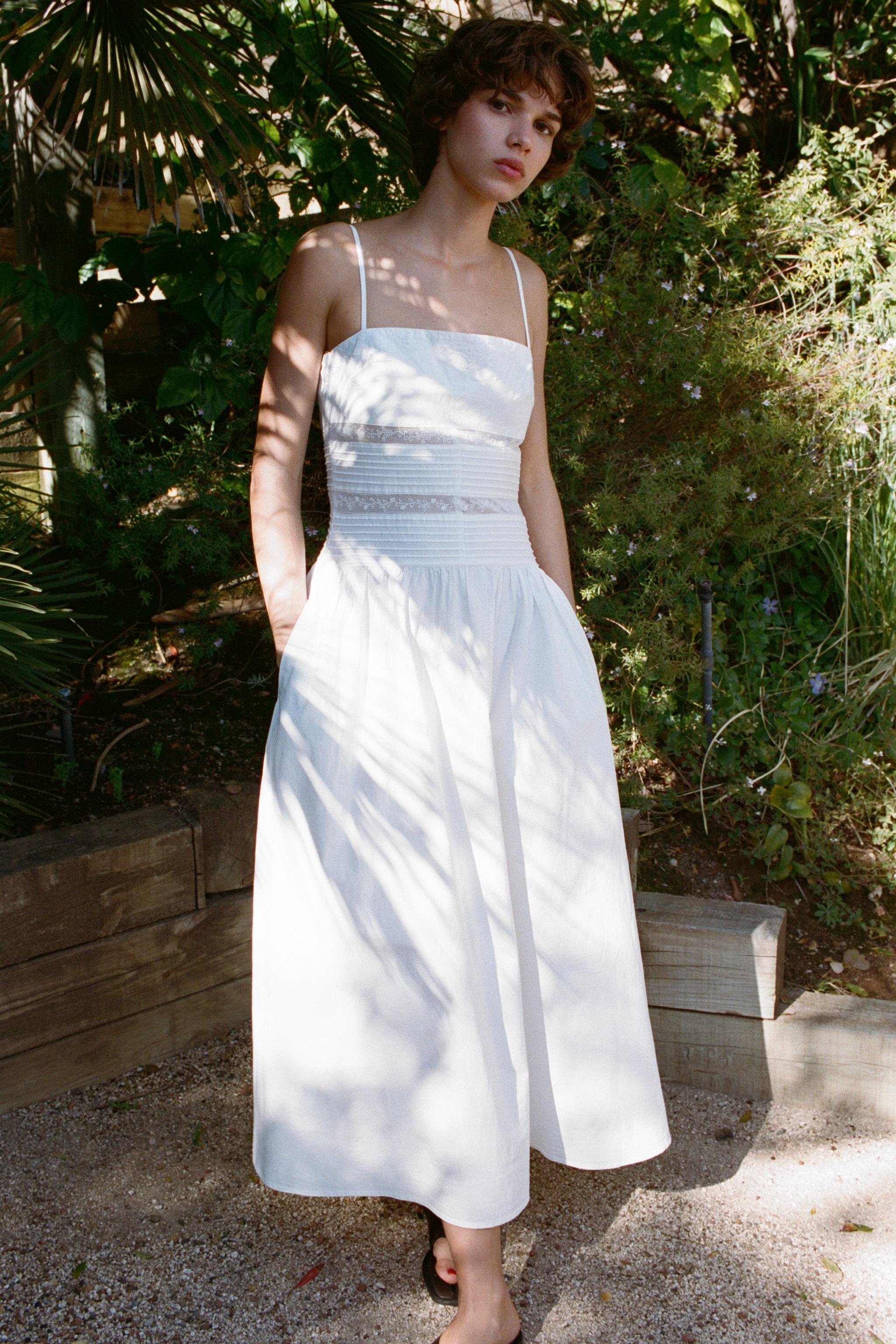 Embroidered Poplin Dress