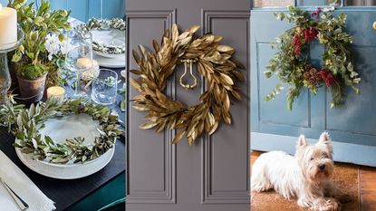 A composite of Thanksgiving wreath ideas