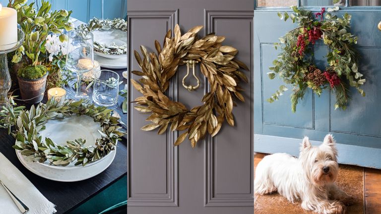 A composite of Thanksgiving wreath ideas