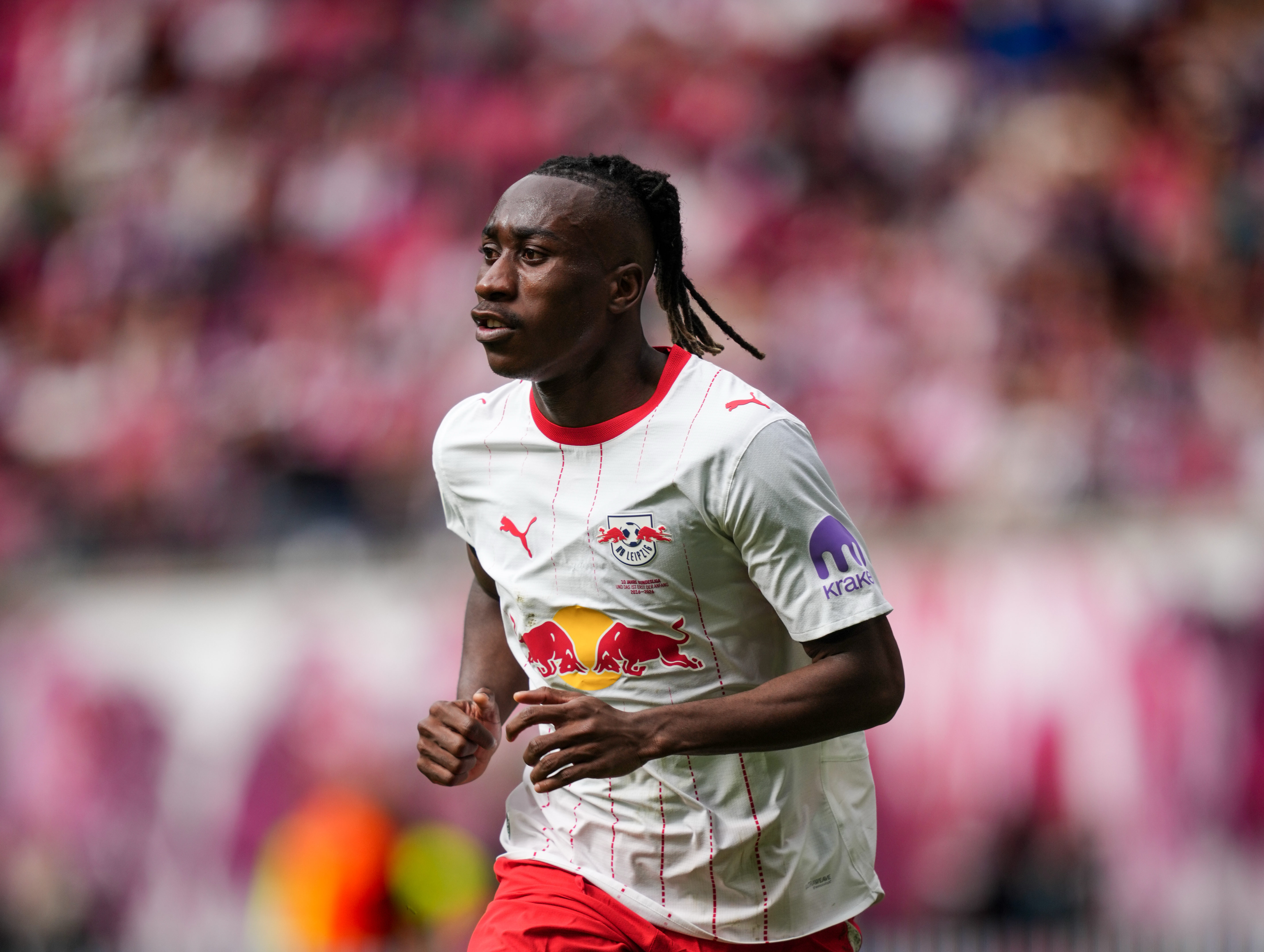 Yan Diomande (RB Leipzig) looks on during match day 33 1.Bundesliga, RB Leipzig and St. Pauli, Red Bull Arena, Leipzig, Germany on May 09 2026. (Photo by Ulrik Pedersen/NurPhoto)