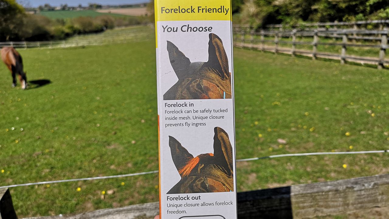 Woof Wear UV Fly Mask forelock hole diagram