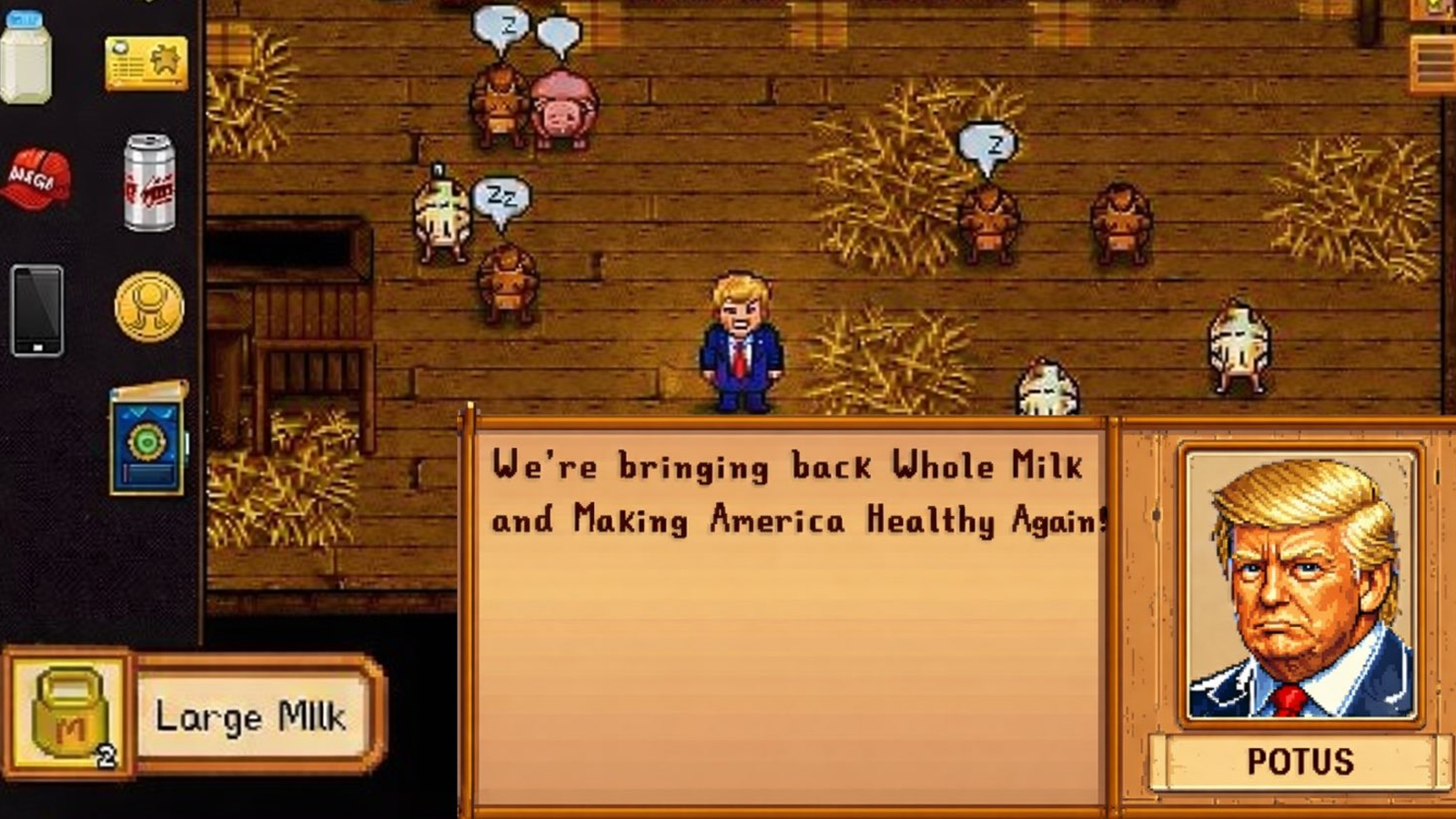 Trump as a pixel art character