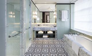 The Beaumont guest room bathroom interior