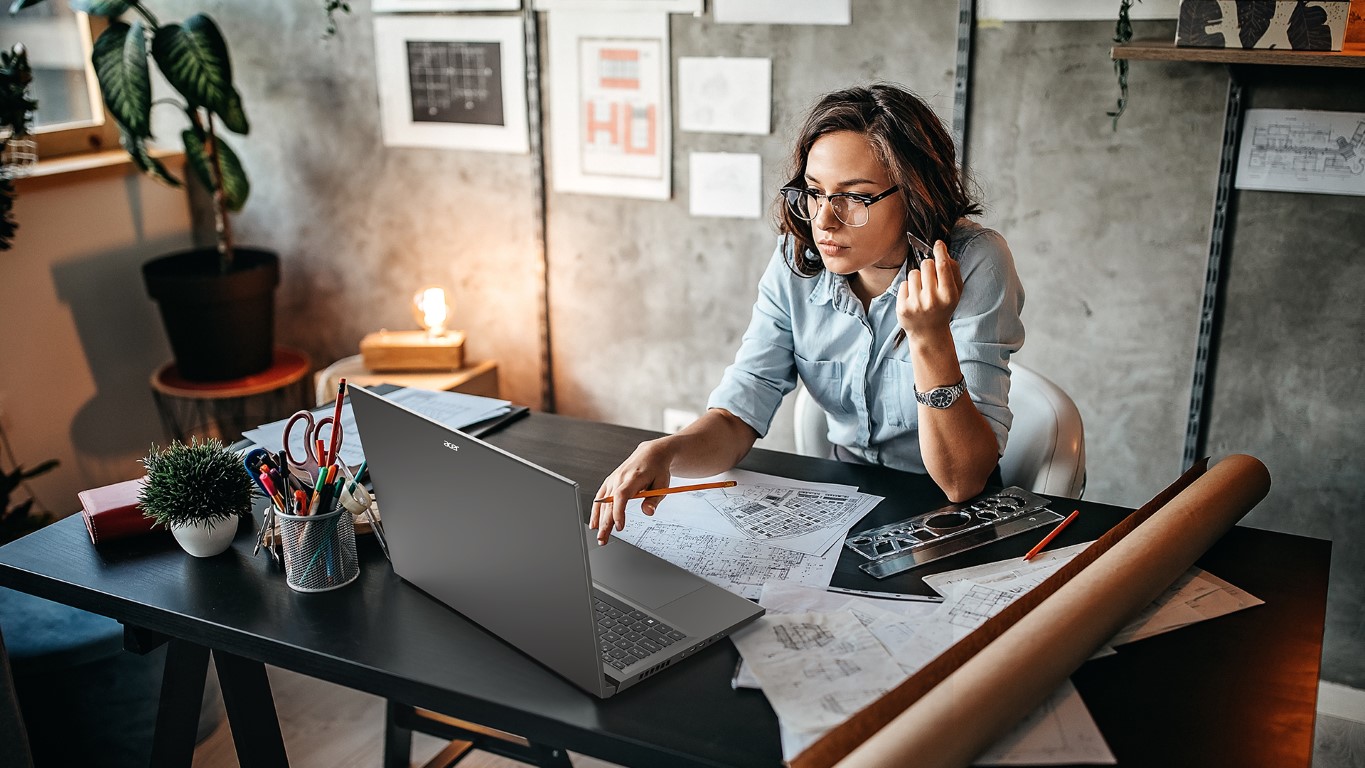 Acer Swift X 16 content creator laptop on a desk