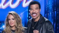 Carrie Underwood and Lionel Richie during Rock & Roll Hall of Fame Night on American Idol.