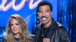 Carrie Underwood and Lionel Richie during Rock & Roll Hall of Fame Night on American Idol.