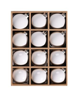 Wds Wondrous 12pcs White Christmas Balls, 2.36