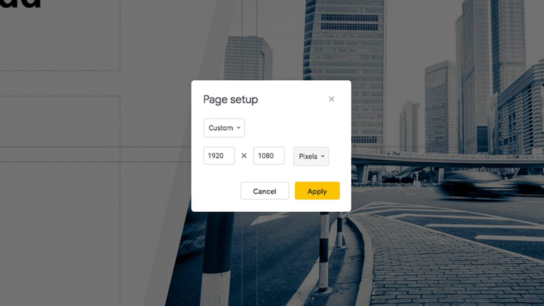 Google Slides Page Setup