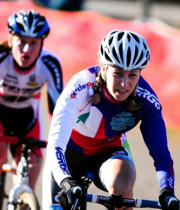 Mo Bruno-Roy (M&amp;M Cycling-Seven Cycles) leading Rebecca Wellons (Stevens)