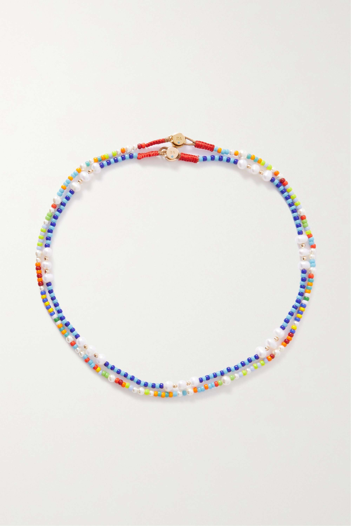 Roxanne Assoulin Set of two gold-tone and pearl beaded necklaces