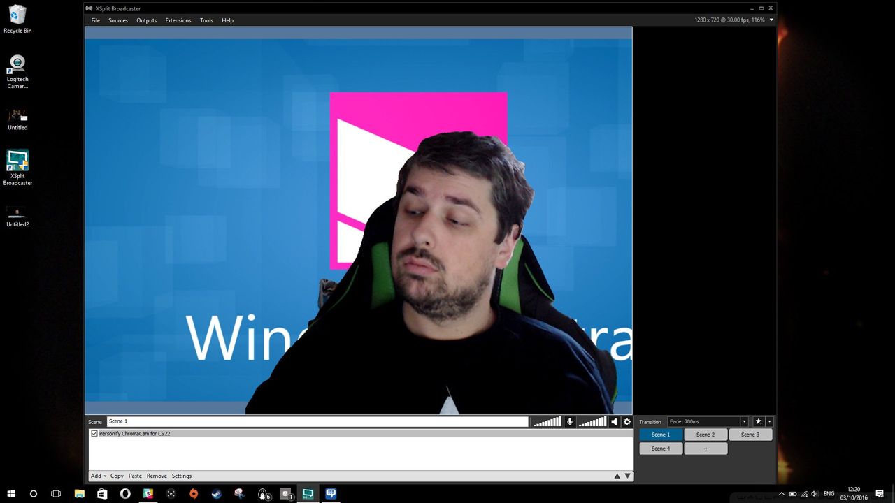 Removing backgrounds with the C922