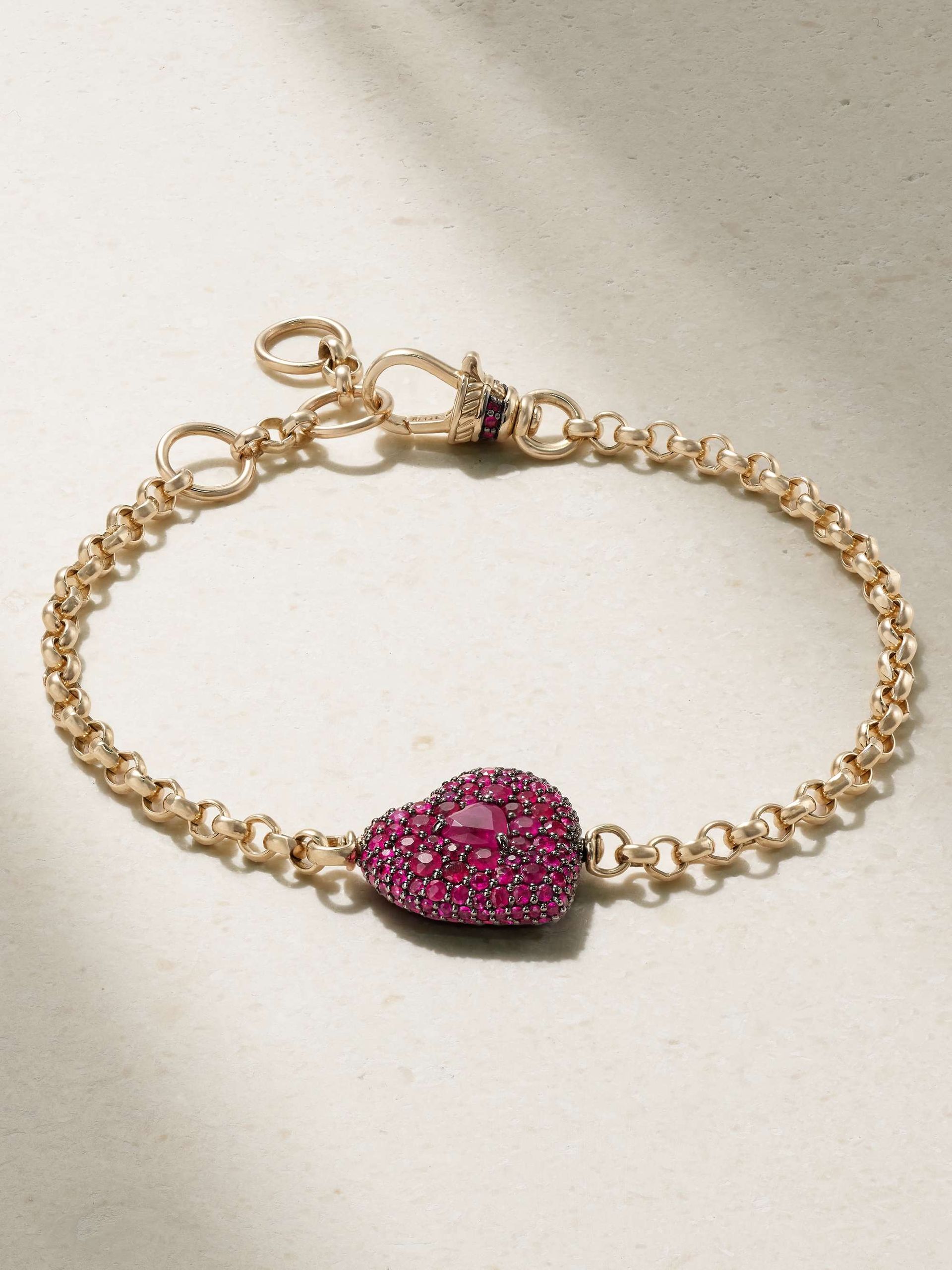 Love Special Rhodium-Plated14-Karat Gold Ruby Bracelet