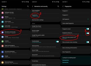 Samsung Galaxy One UI 4 Screenshot Fingerprint Options