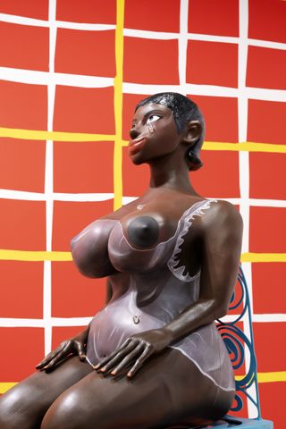 Tschabalala Self's sculpture of a Black woman in negligee