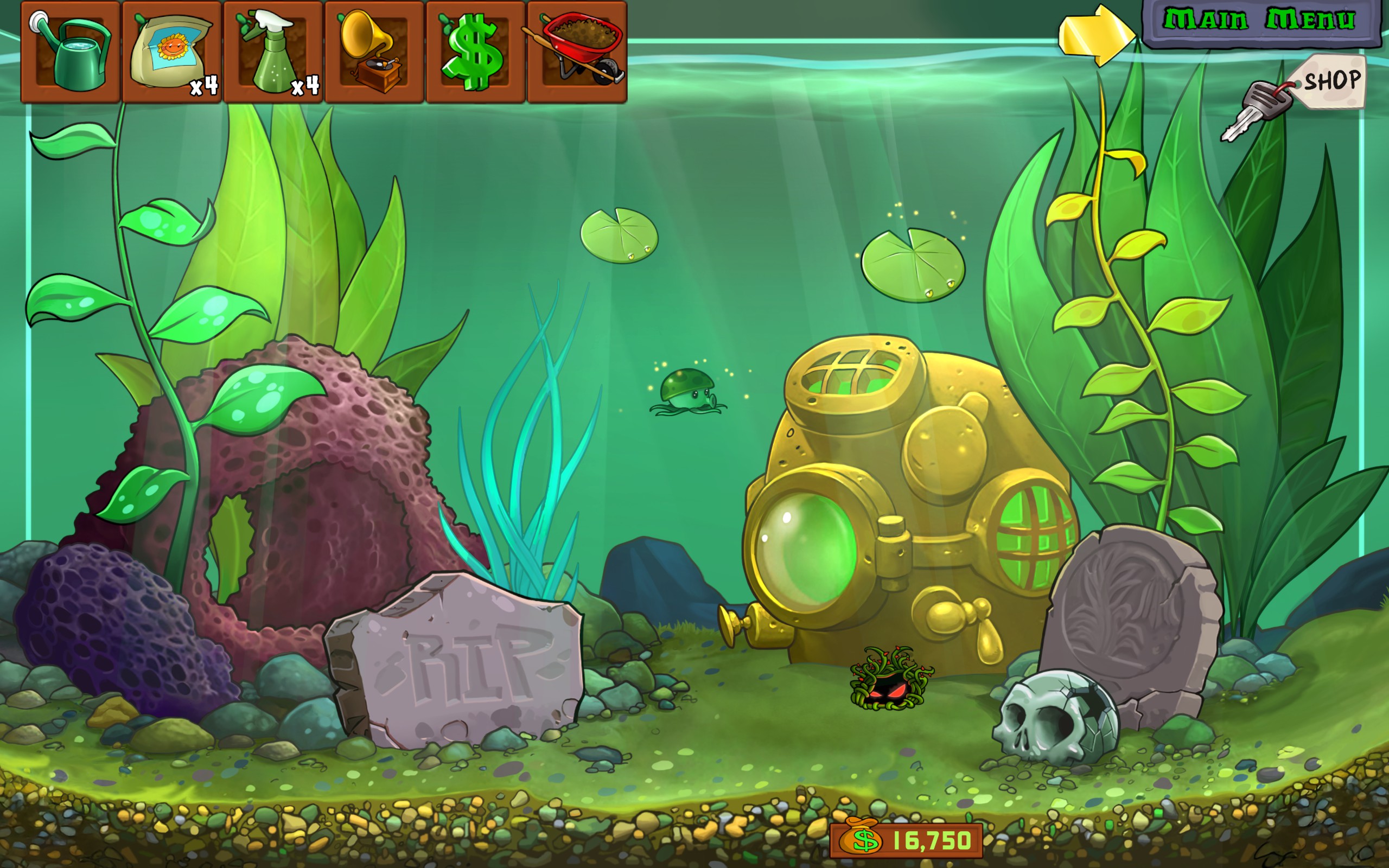 An aquarium with contented underwater plants