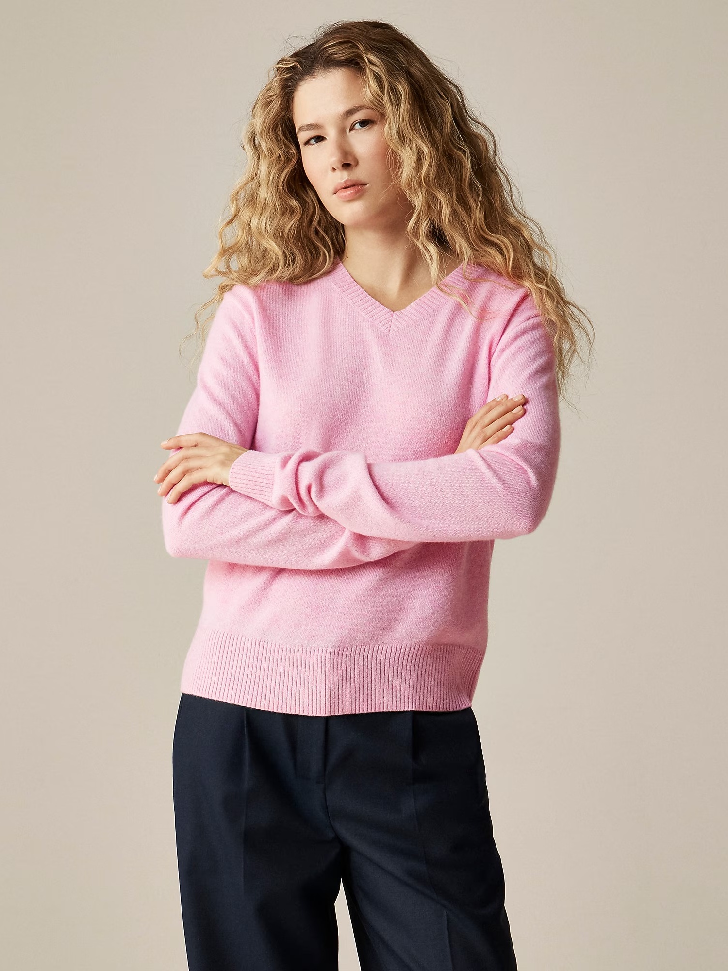 J.Crew, Cashmere High V-Neck Sweater