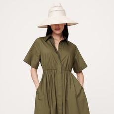 Banana Republic Cotton Poplin Open-Back Shirt Dress