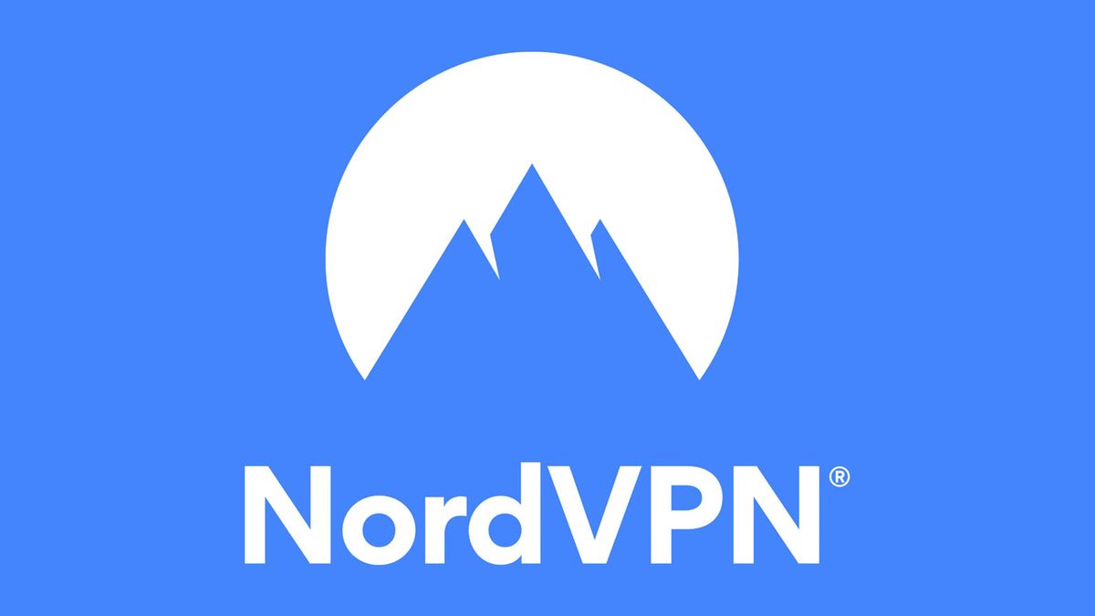 NordVPN logo on a blue background