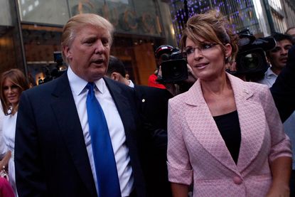 President Obama blames Sarah Palin for Donald Trump.