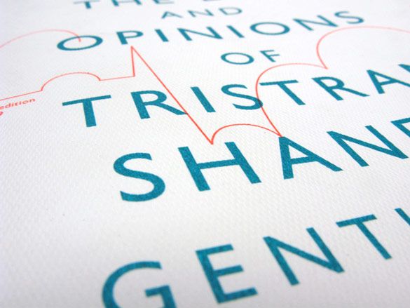 A close-up of the front cover of ’The Life and Opinions of Tristram Shandy, Gentleman’ 