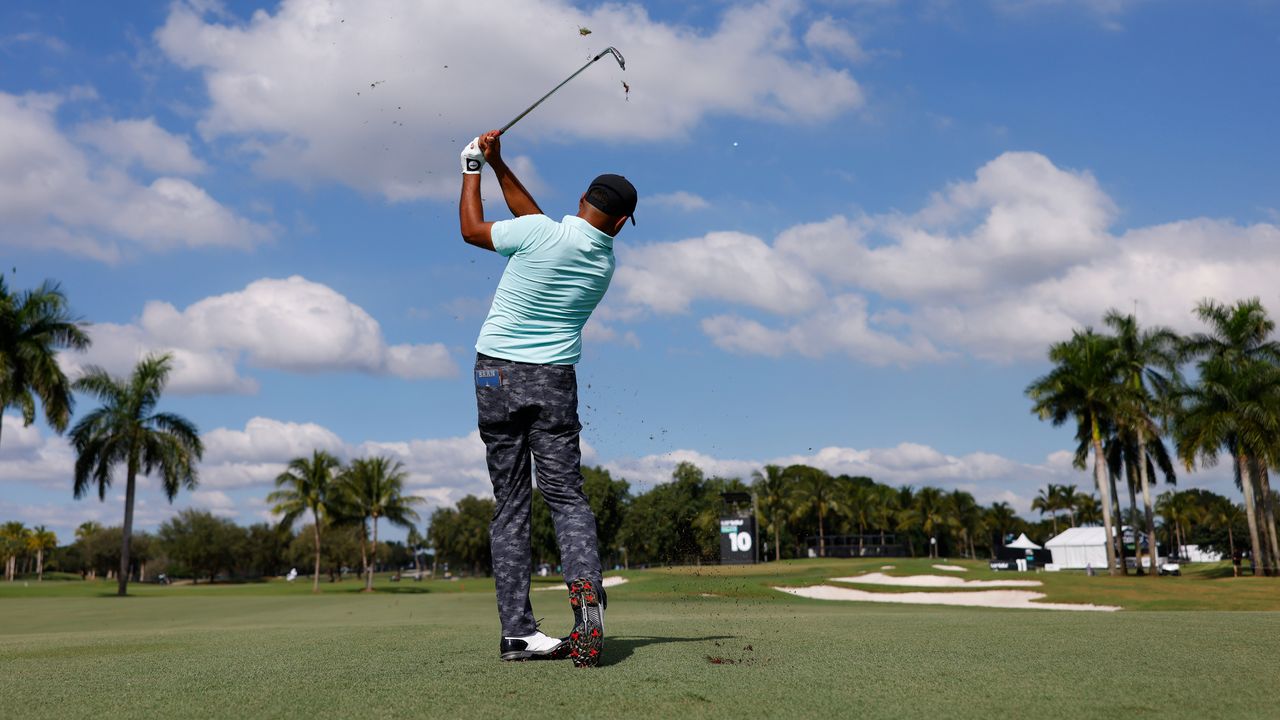 Anirban Lahiri takes a shot at the 2022 Team Championship at Trump National Doral